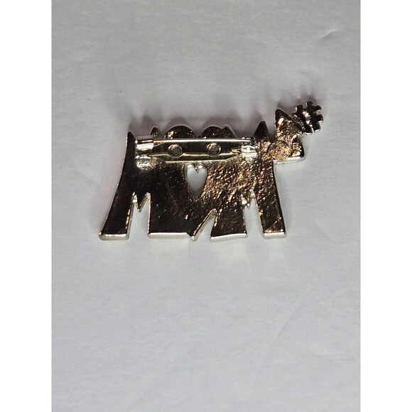 #1 Mom Pin Brooch Silver Tone Green Orange Sparkly - Picture 3 of 5